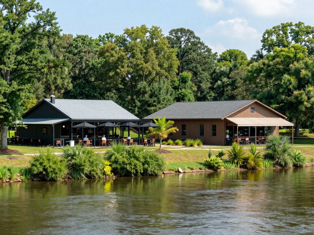 New restaurants on Conway's riverfront with outdoor seating and scenic views