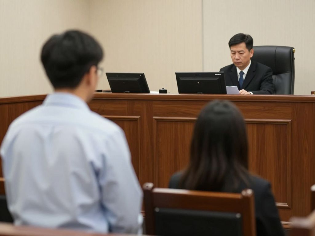 Courtroom scene depicting a medical malpractice lawsuit