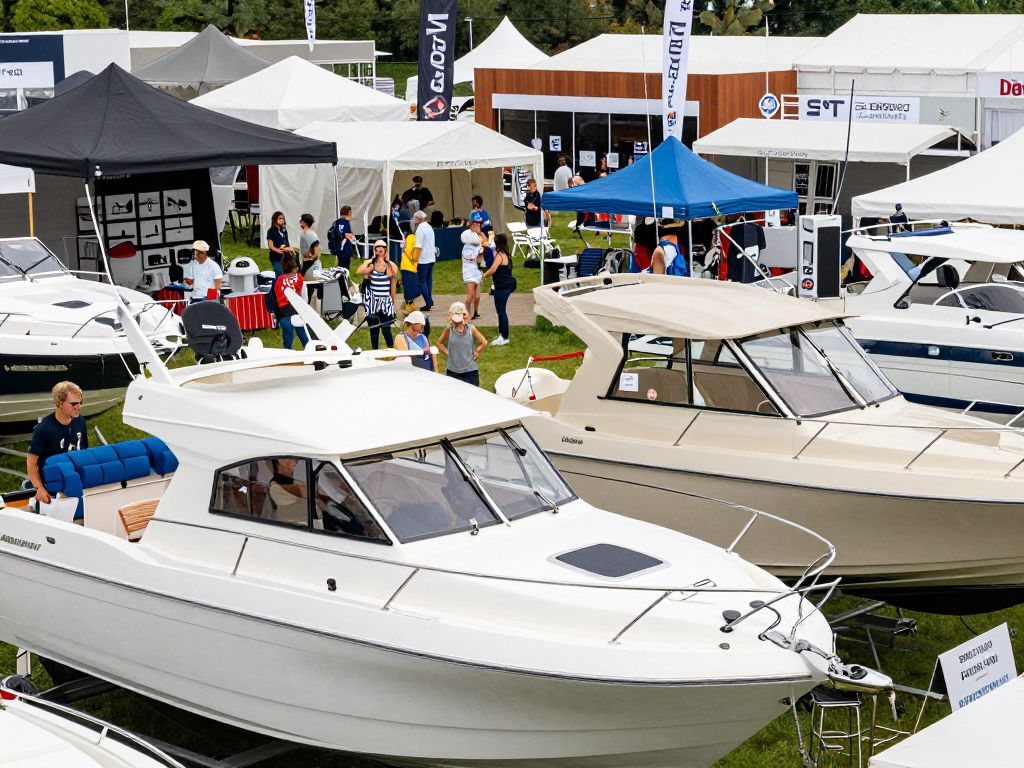 Boats and outdoor enthusiasts at the Grand Strand Boat Show.