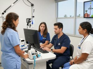 Healthcare professionals in Myrtle Beach working with medical equipment