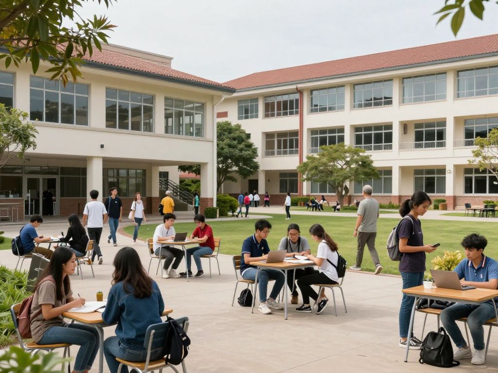 Students at Horry-Georgetown Technical College campus participating in various activities