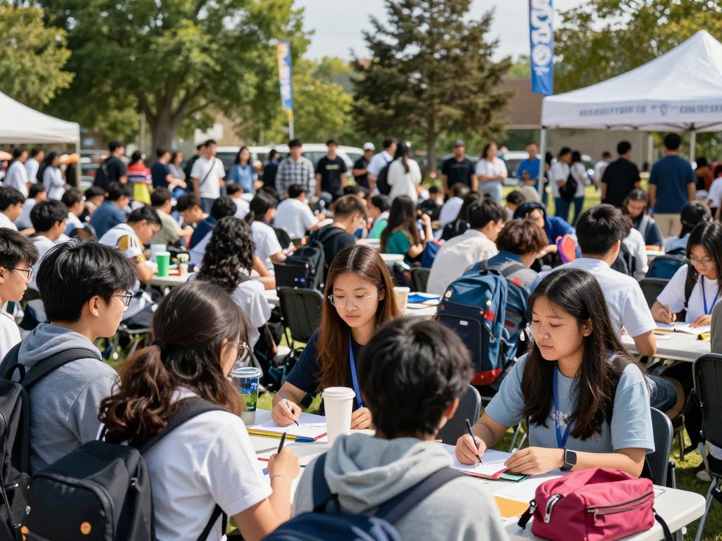 Students celebrating scholarship opportunities in Conway