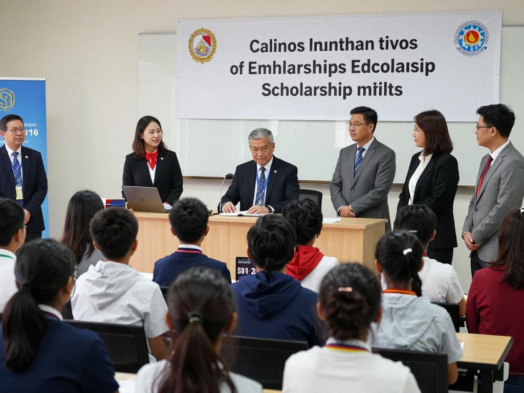 Students and educators celebrating education and scholarship opportunities