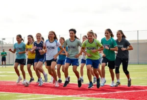High school athletes showcasing teamwork during a sports event