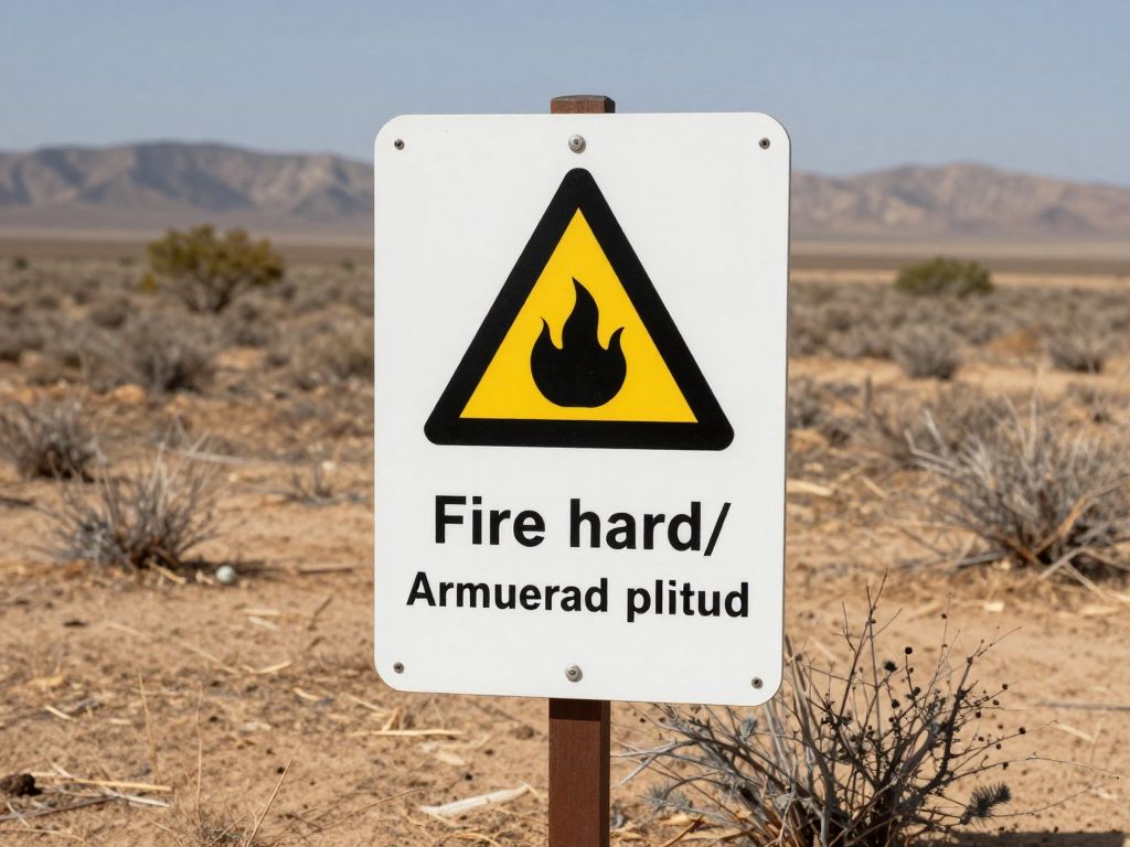 Warning sign indicating fire hazard in Horry County