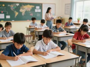 Students engaged in innovative learning activities in a classroom at Horry County Schools.