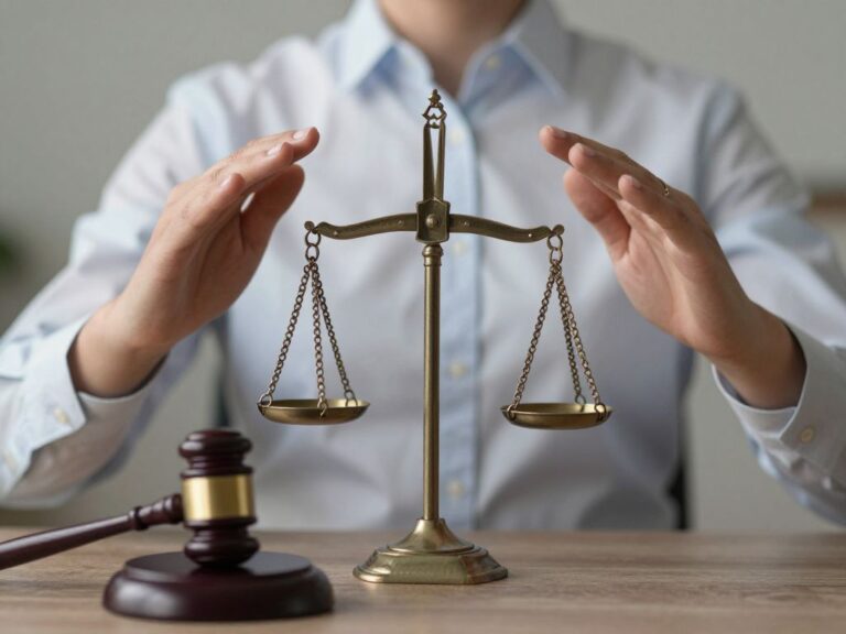 Illustration symbolizing justice and empowerment for victims of abuse.