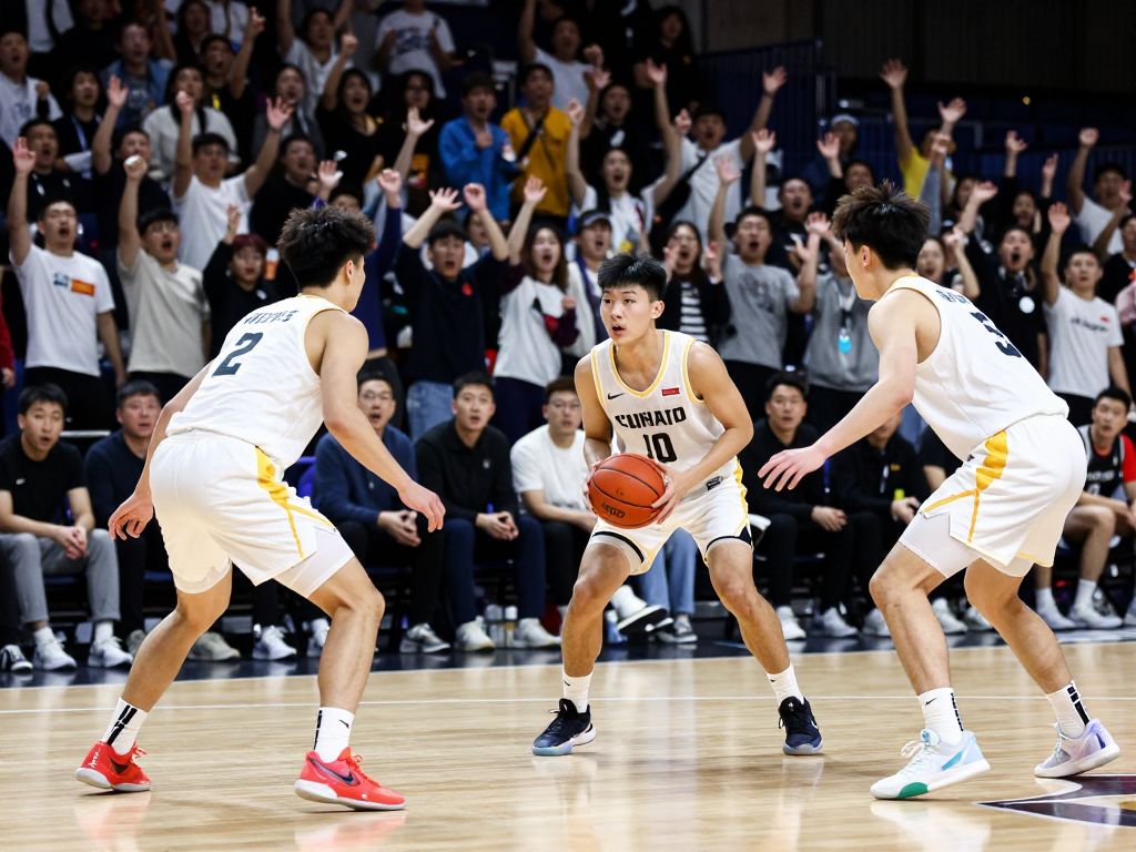College basketball players competing at the MAC-SBC Challenge