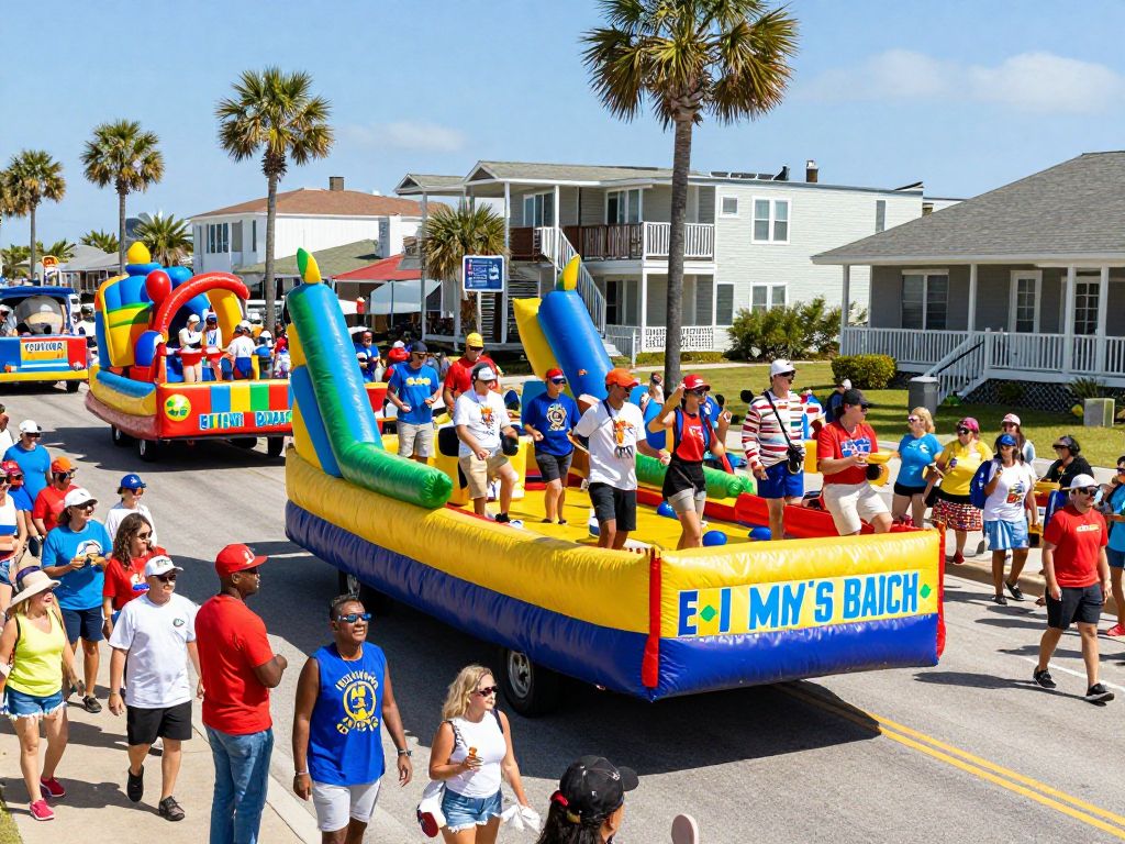 Crowds and floats at the MLK Day Parade in Myrtle Beach