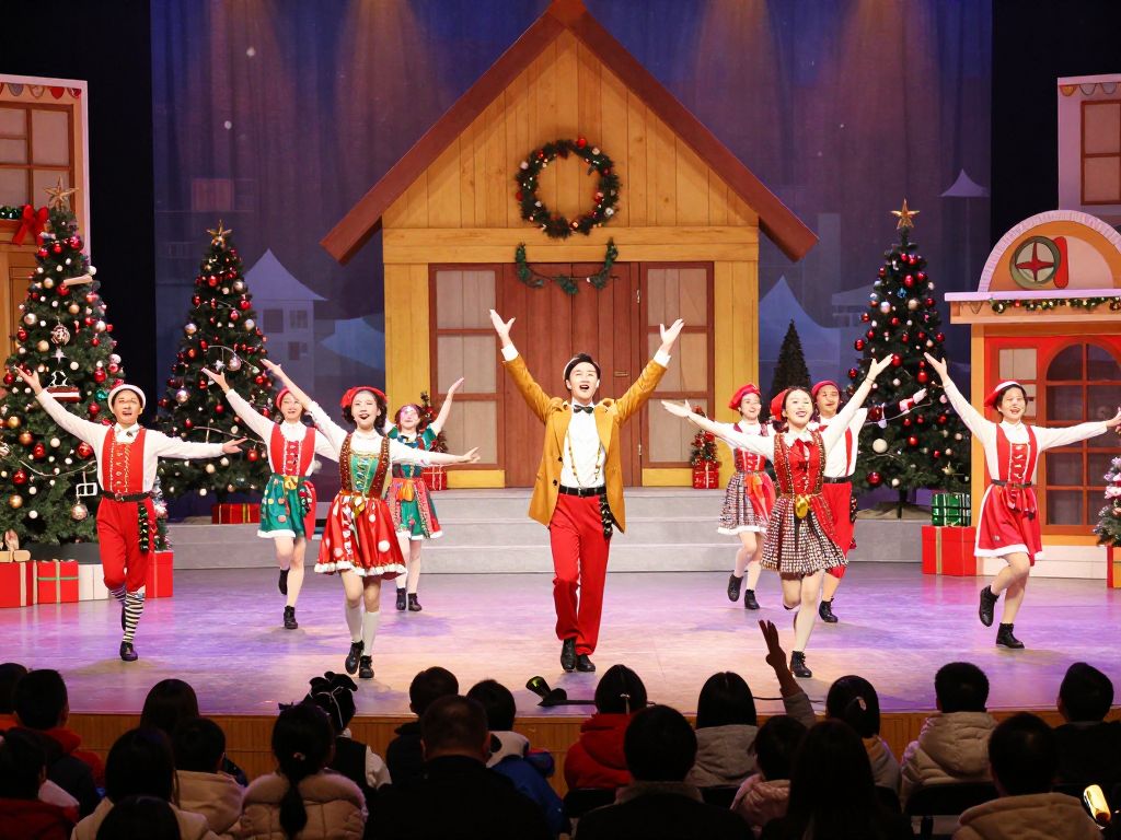 Dancers performing on stage at the Myrtle Beach Christmas Show