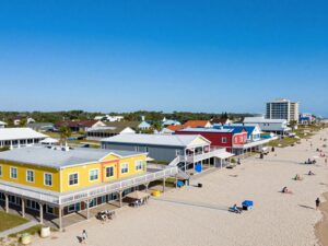 Vibrant businesses along Myrtle Beach shoreline