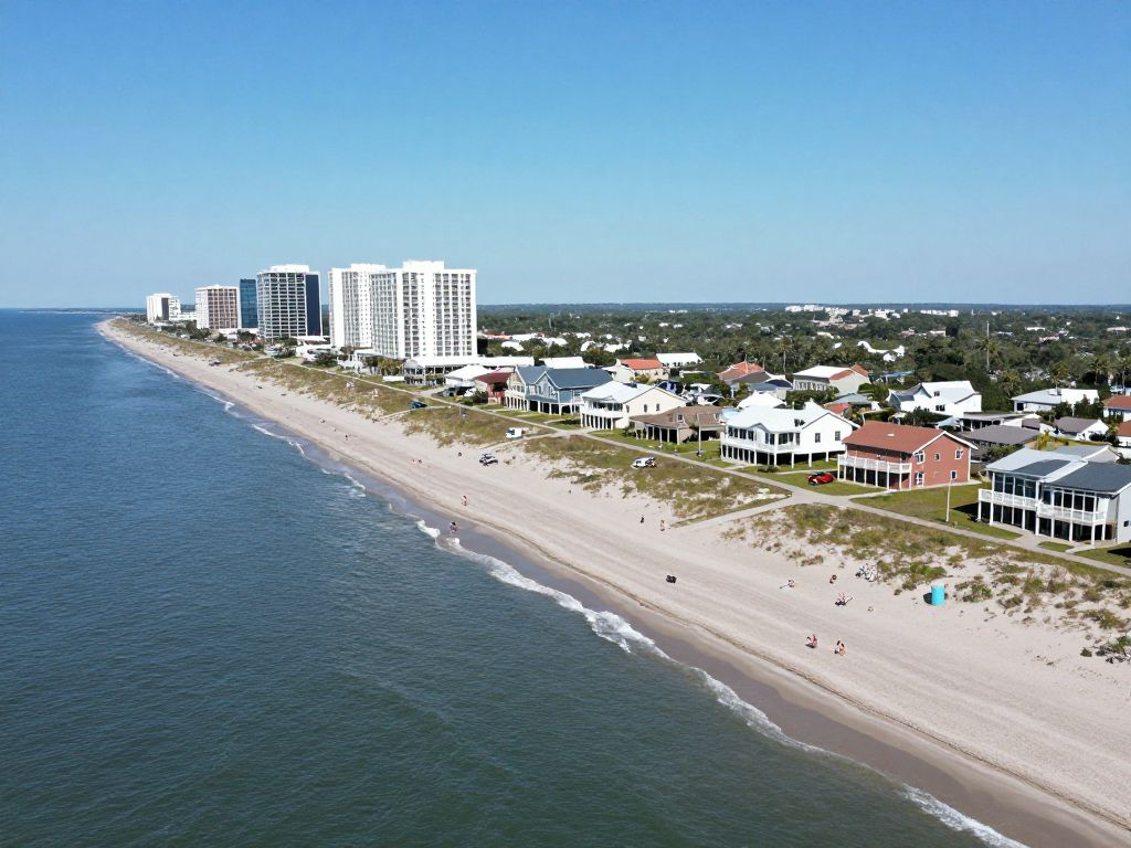 Scenic view of Myrtle Beach showcasing coastal development and natural landscape
