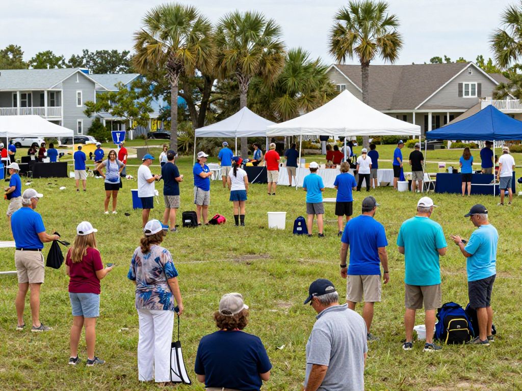 People participating in community events at Myrtle Beach