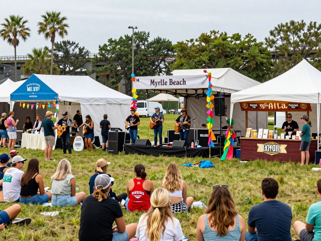 Crowd enjoying live music at Myrtle Beach Country Music Festival