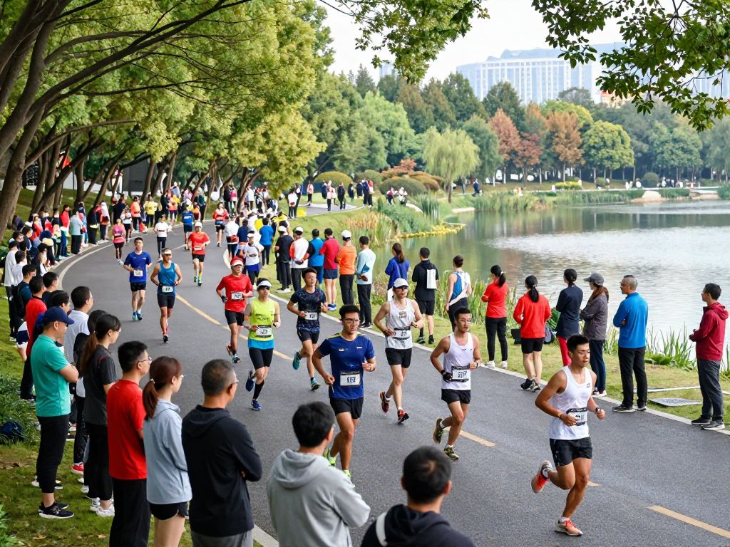 Runners participating in the Myrtle Beach 24 Hour Endurance Run at Grand Park