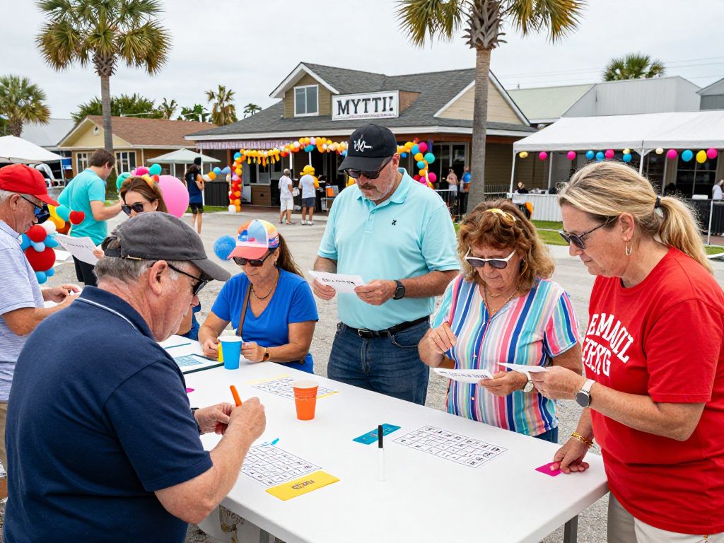 People enjoying Jukebox Bingo at Myrtle Beach event