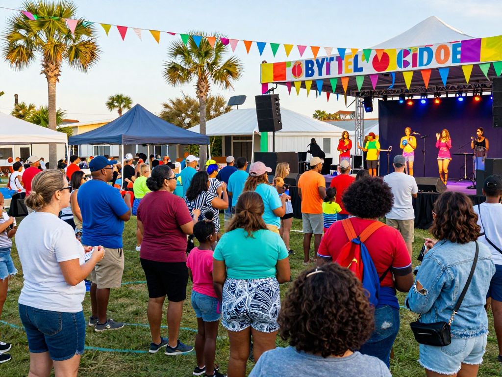 A lively celebration in Myrtle Beach showcasing various events and community engagement.