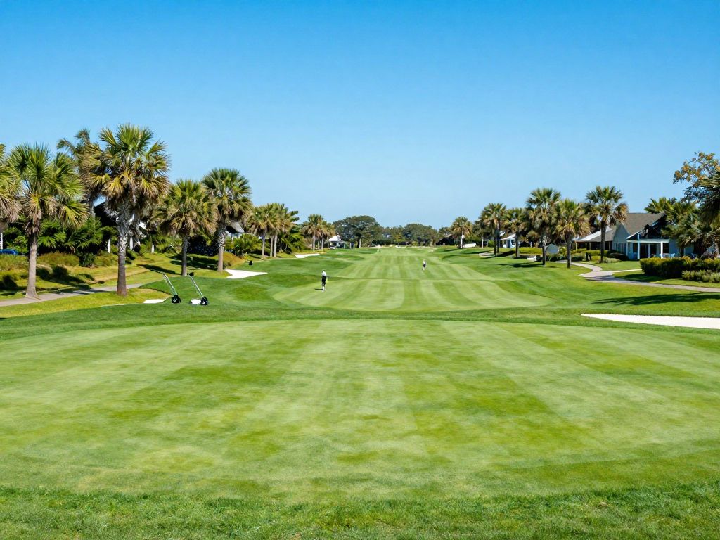 A beautiful golf course in Myrtle Beach with vibrant greens.
