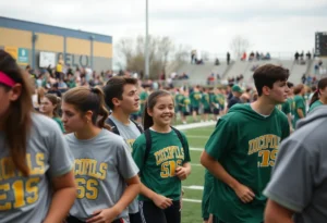 Athletic event at Myrtle Beach High School with student-athletes participating.