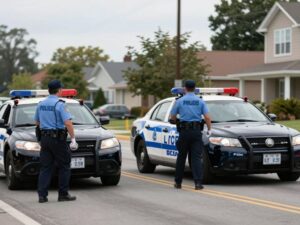 Police responding to a high-speed chase scenario in Myrtle Beach neighborhoods.