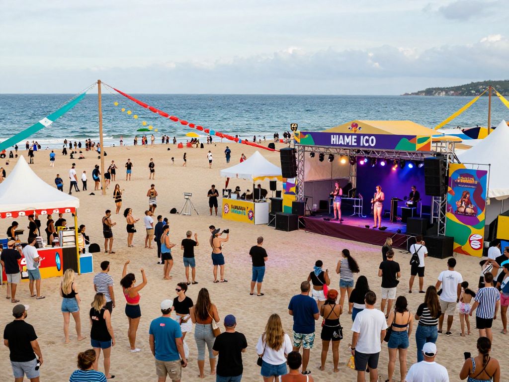 Crowd enjoying a music festival at Myrtle Beach