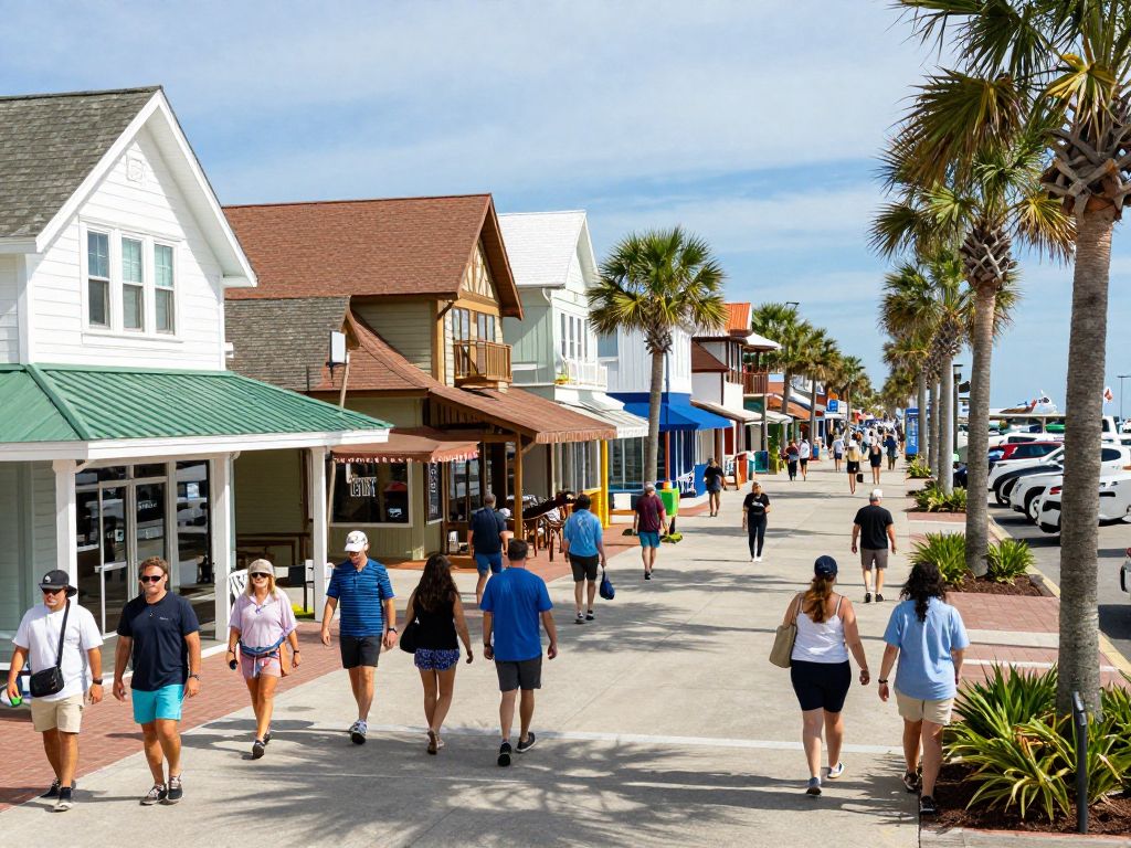 Local businesses on Ocean Boulevard in Myrtle Beach