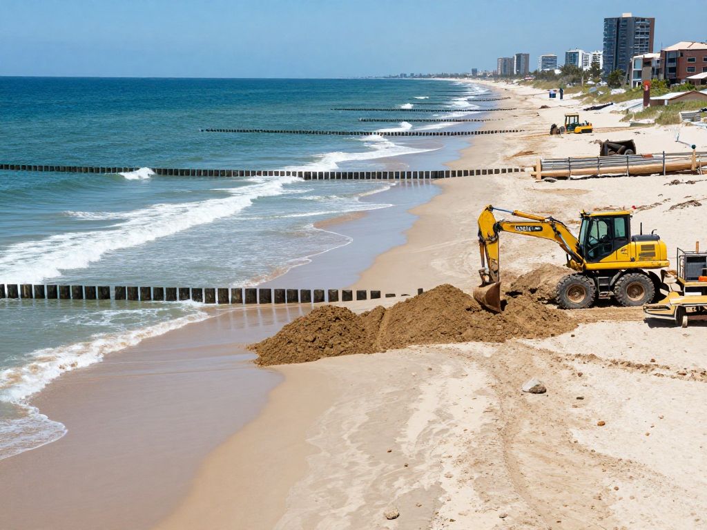 Construction work on the Myrtle Beach Renourishment Project