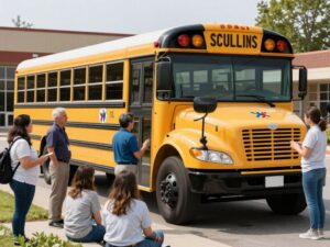 A school bus representing safety in Myrtle Beach schools