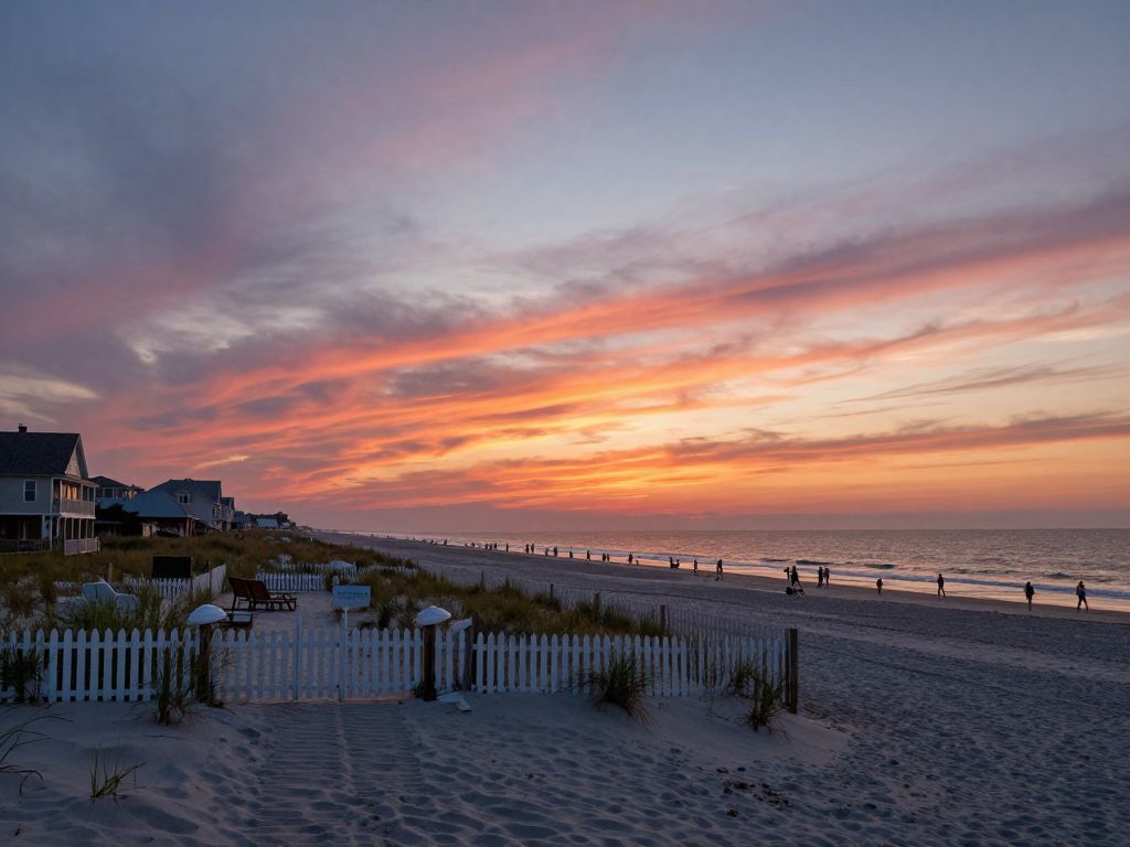 Scenic view of Myrtle Beach at sunset