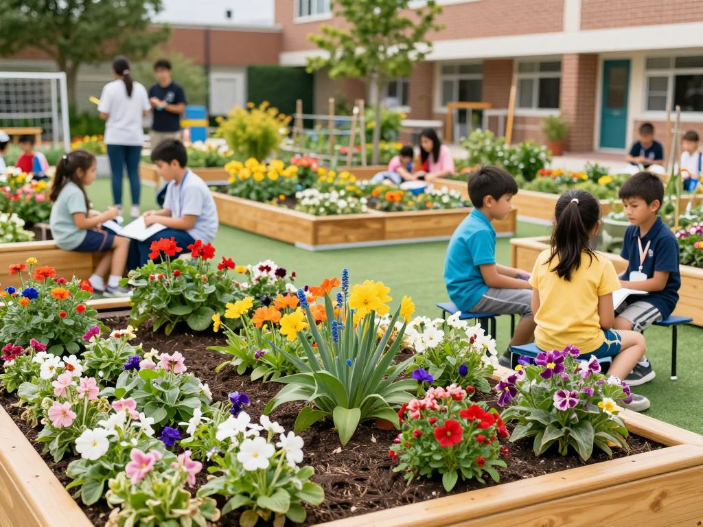 Students enjoying the revitalized memory garden at North Myrtle Beach High School