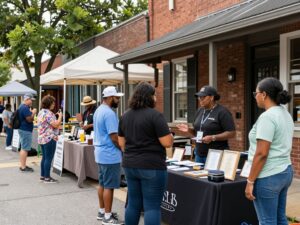 Entrepreneurs engaging with customers in South Carolina small businesses