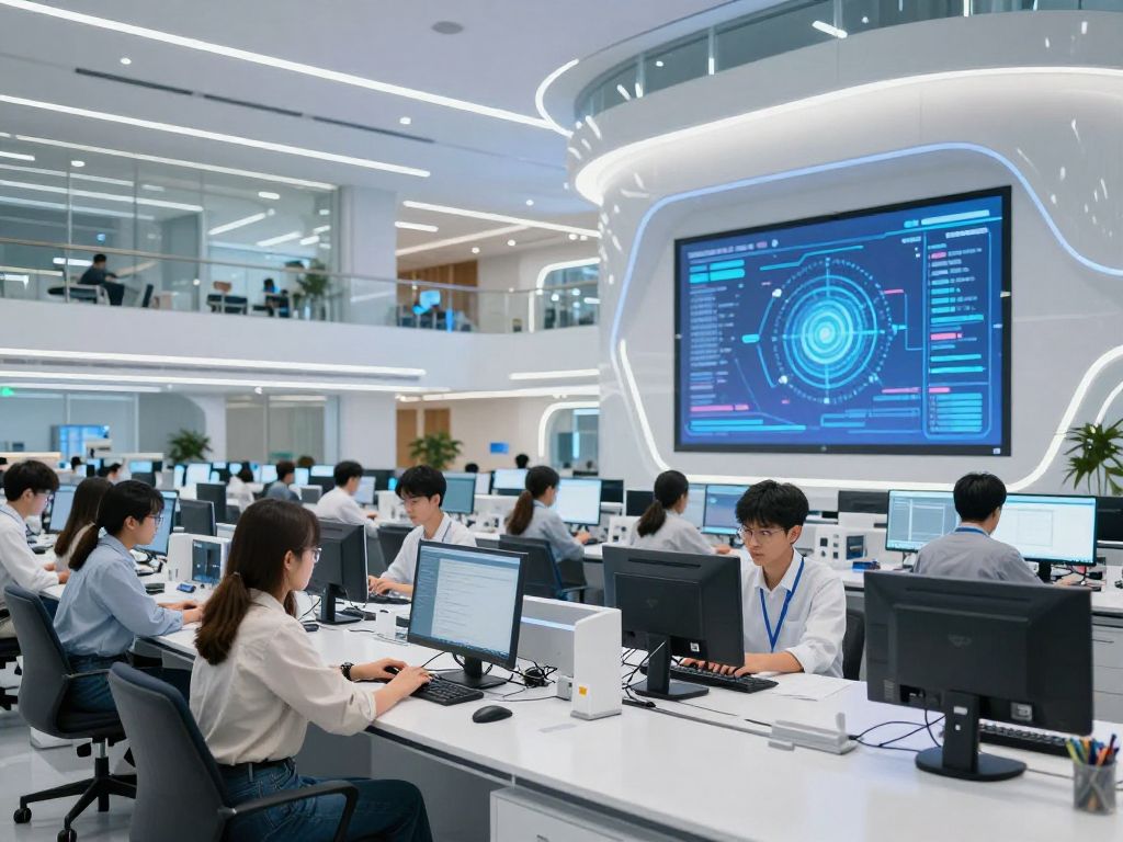 Students collaborating on AI research at the University of South Carolina