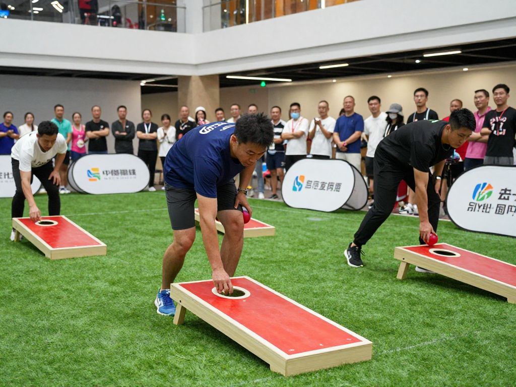 Winthrop University cornhole team competing at the national championship