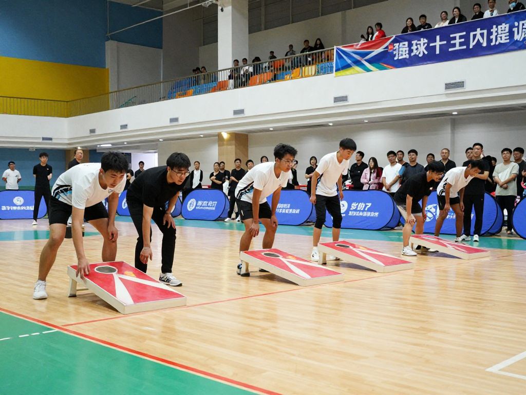 Winthrop University cornhole team competing at Myrtle Beach Sports Center