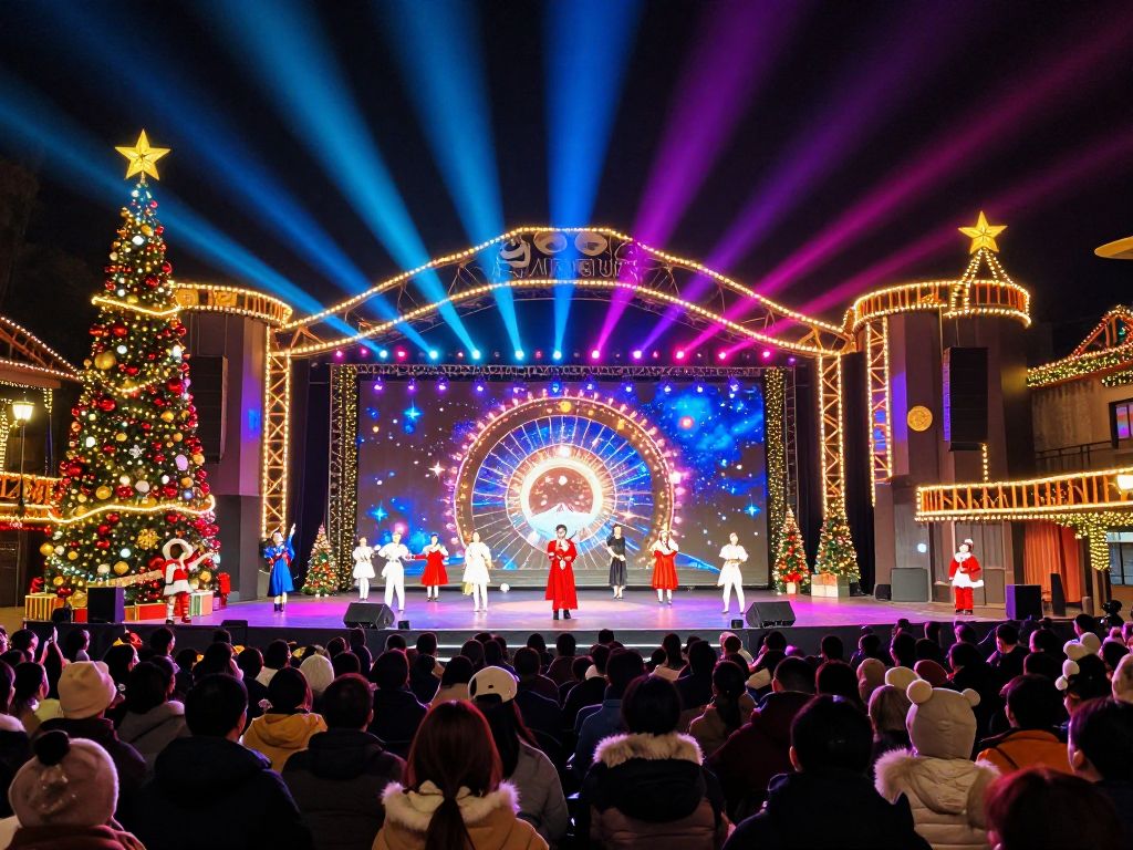 Audience enjoying the Wonders of Christmas Magic Show at Broadway at the Beach