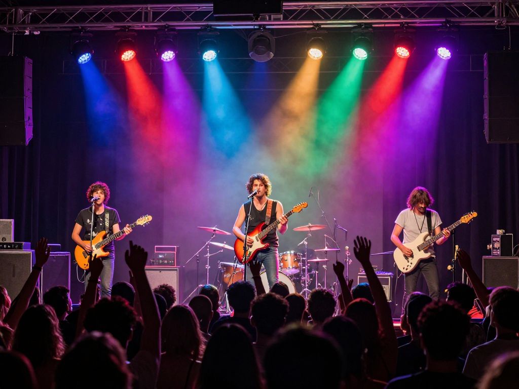 A Flock of Seagulls performing live at a concert.