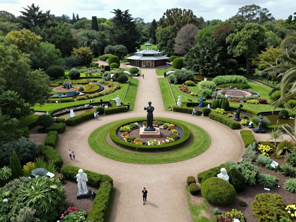 A scenic view of Brookgreen Gardens with participants searching for a hidden idol.