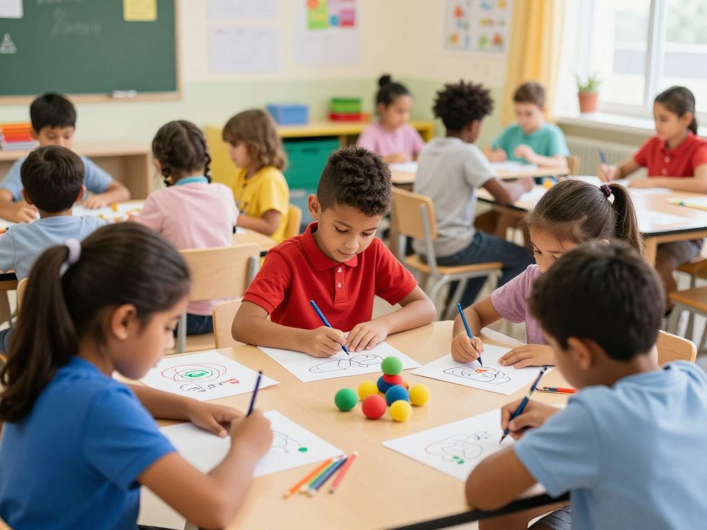 Students learning in a charter school classroom