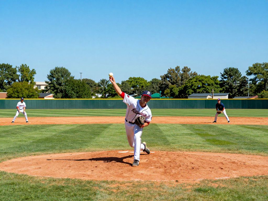 Baseball field at Coastal Carolina University with players practicing.