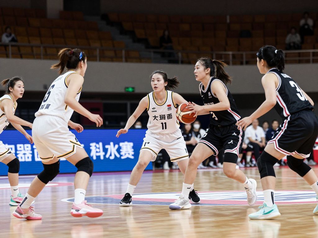 Coastal Carolina women's basketball team in action during a game.