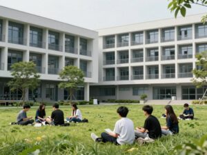 Modern campus facilities at Coastal Carolina University with students