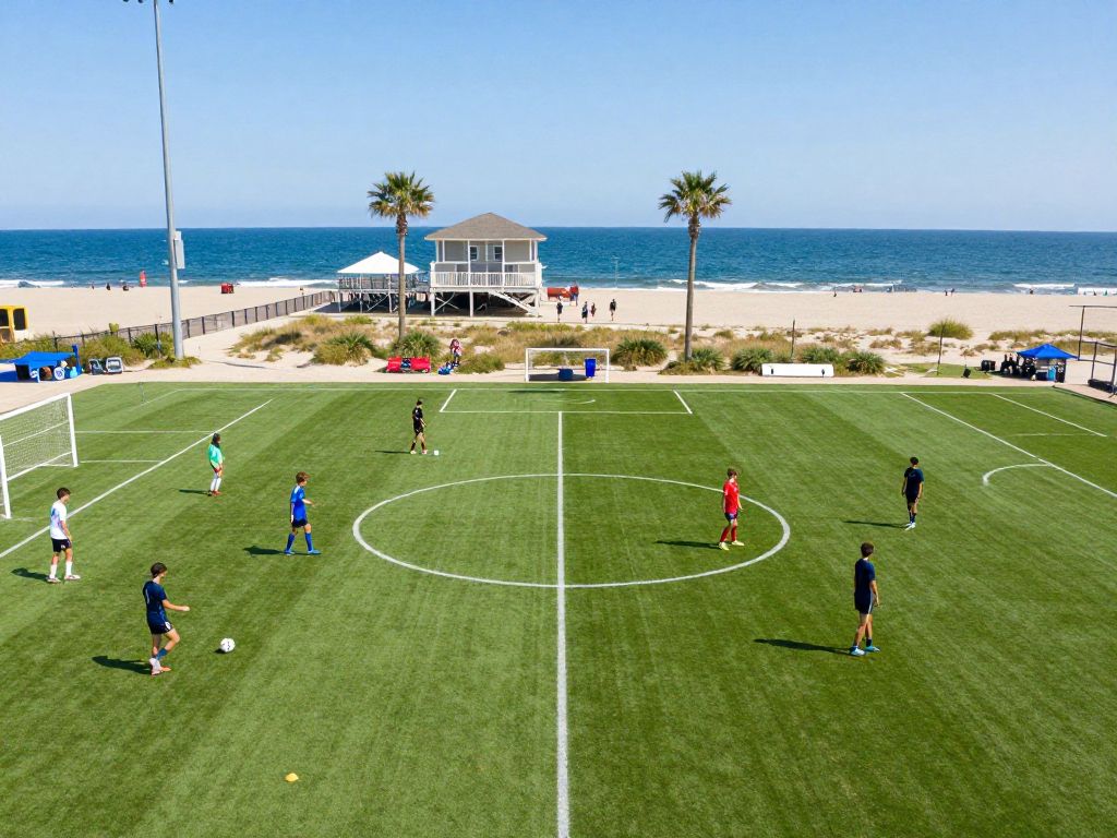 Training session of Coastal Carolina women's soccer team on the field