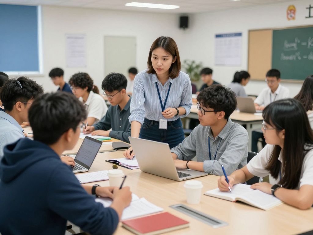 Students and educators collaborating at Myrtle Beach educational institutions