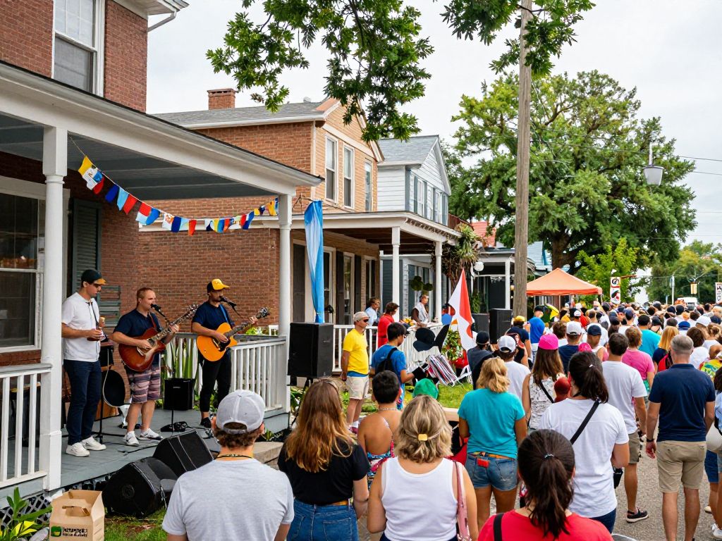 Local musicians performing at Conway Porchfest