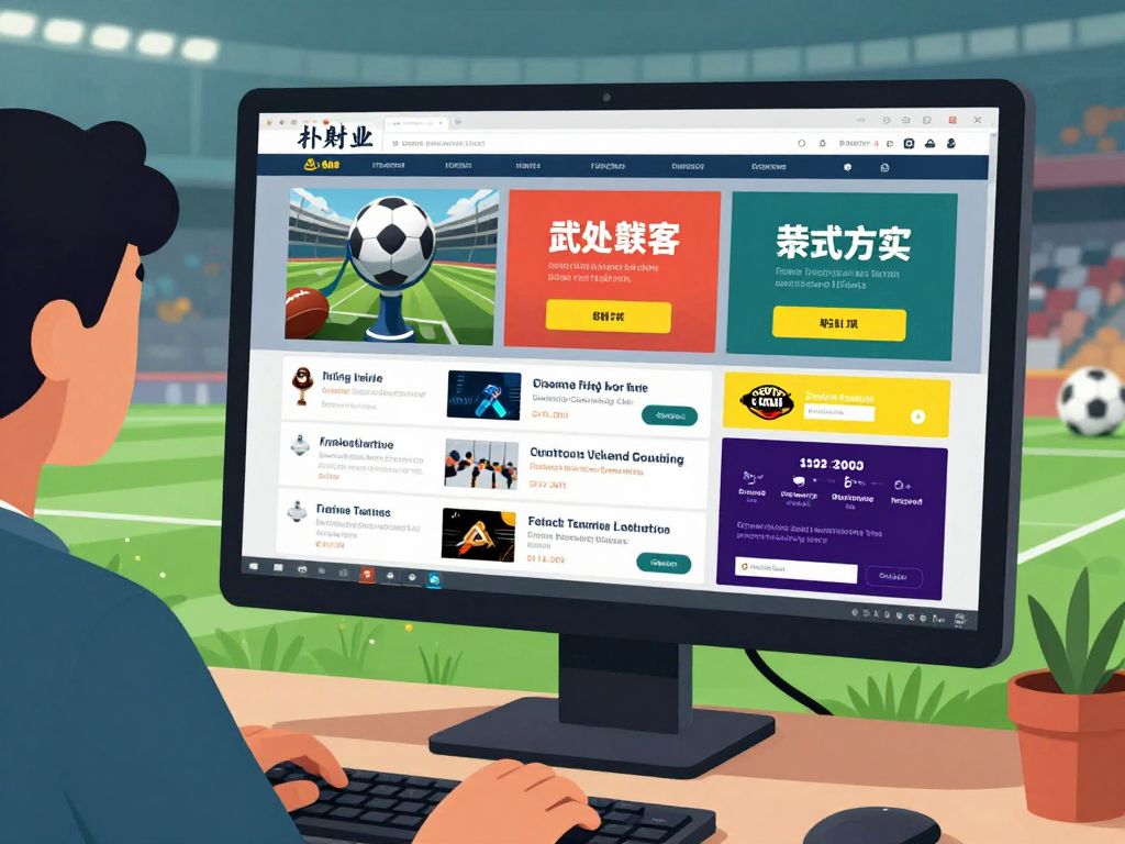 Illustration of a person looking at suspicious sports betting websites