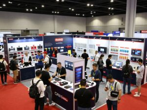 Attendees and exhibitors at the Florida Hardware Show in Myrtle Beach Convention Center