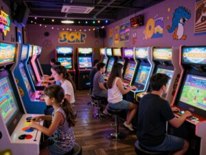 Families enjoying games at Friday Night Lights event in Myrtle Beach