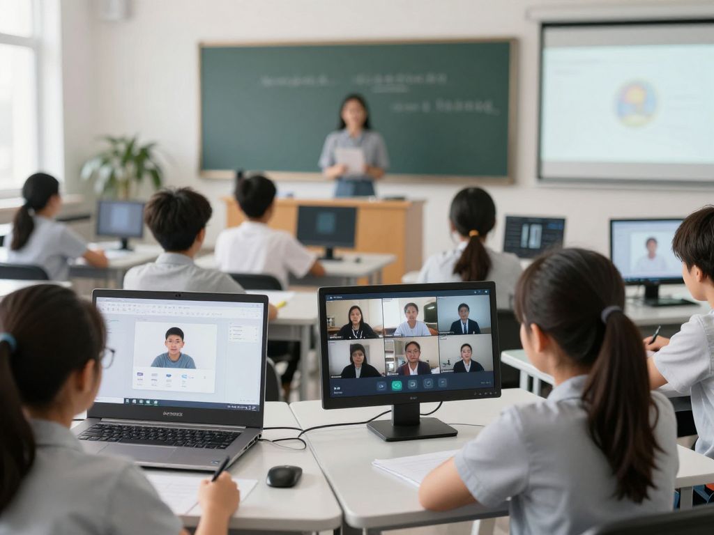 Students engaged in online classes during eLearning days in Georgetown County.