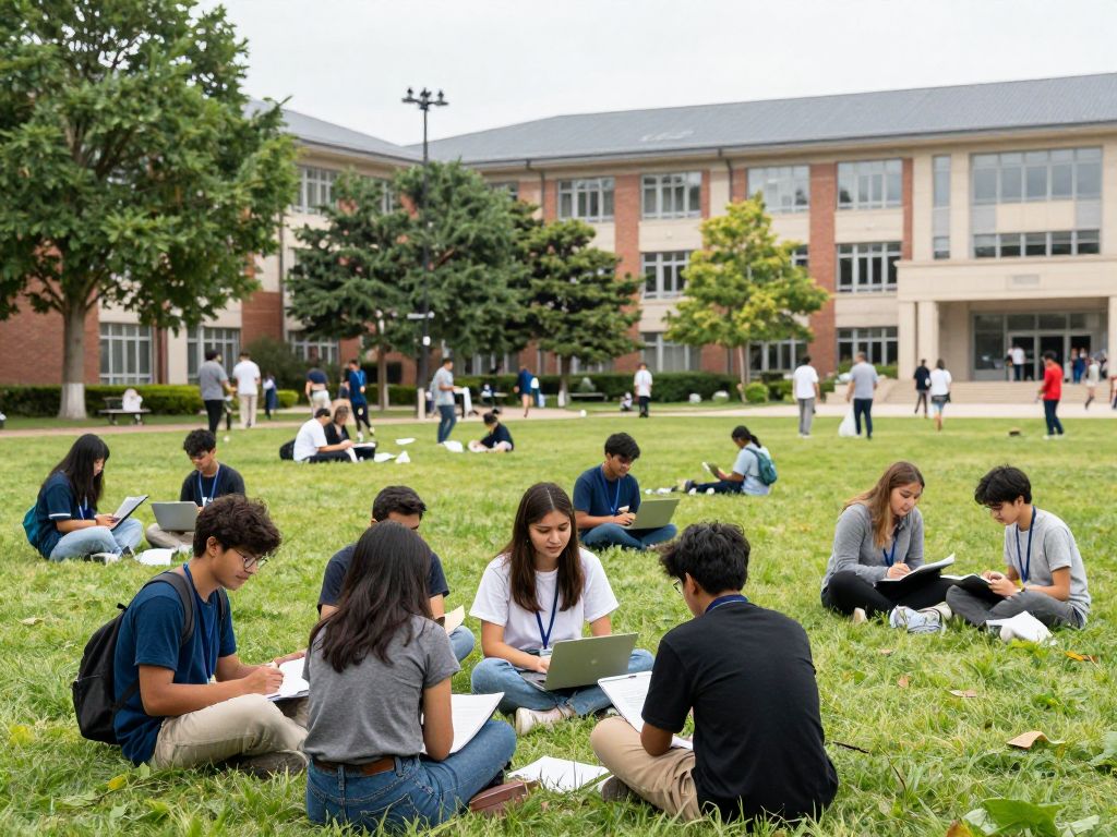 Students participating in community service at an HBCU campus