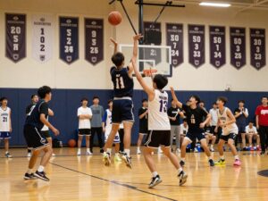 High School Basketball Game Scene